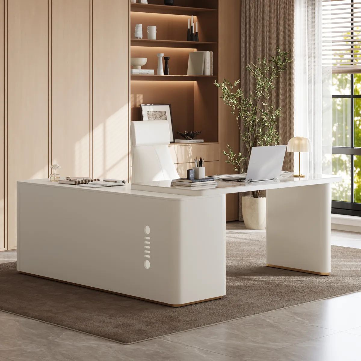 Artis 71" L-Shaped Sintered Stone Top Executive Desk with Right Hand Return — image 3