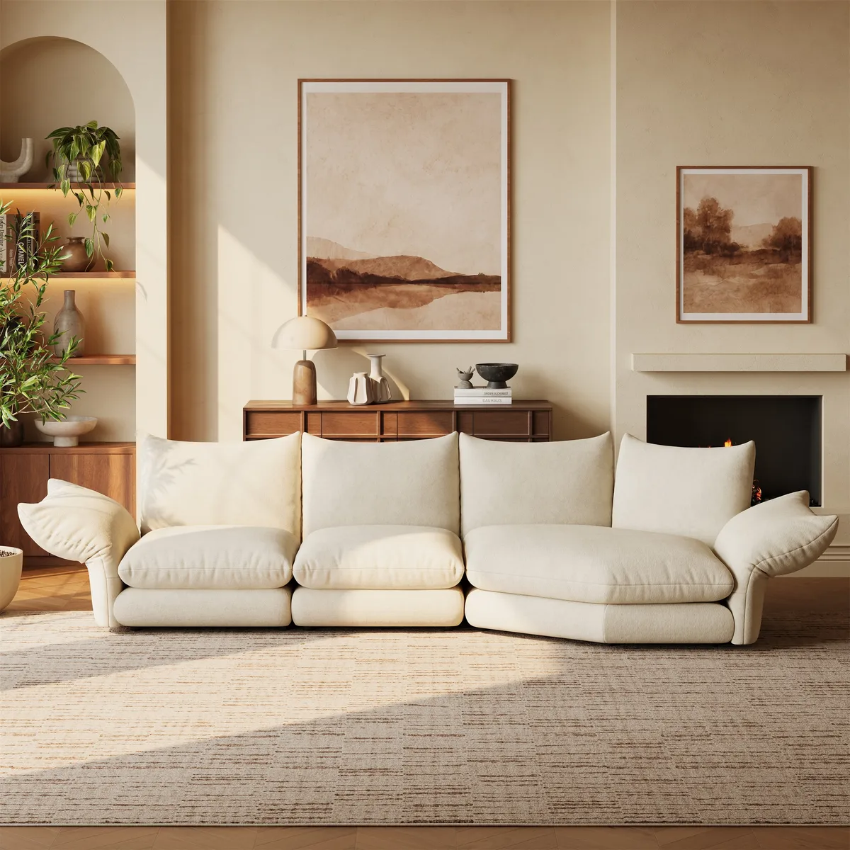 111" 3-Piece Chenille Sectional Sofa with Adjustable Armrests & Backrest — image 12