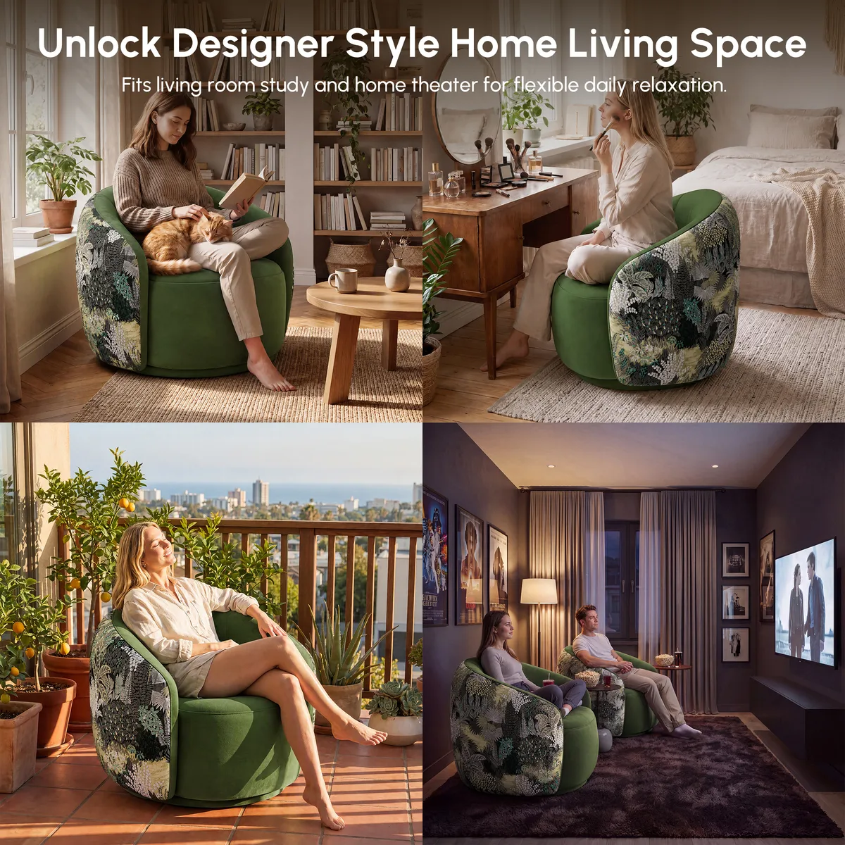Performance Velvet 360° Swivel Barrel Accent Chair — image 9