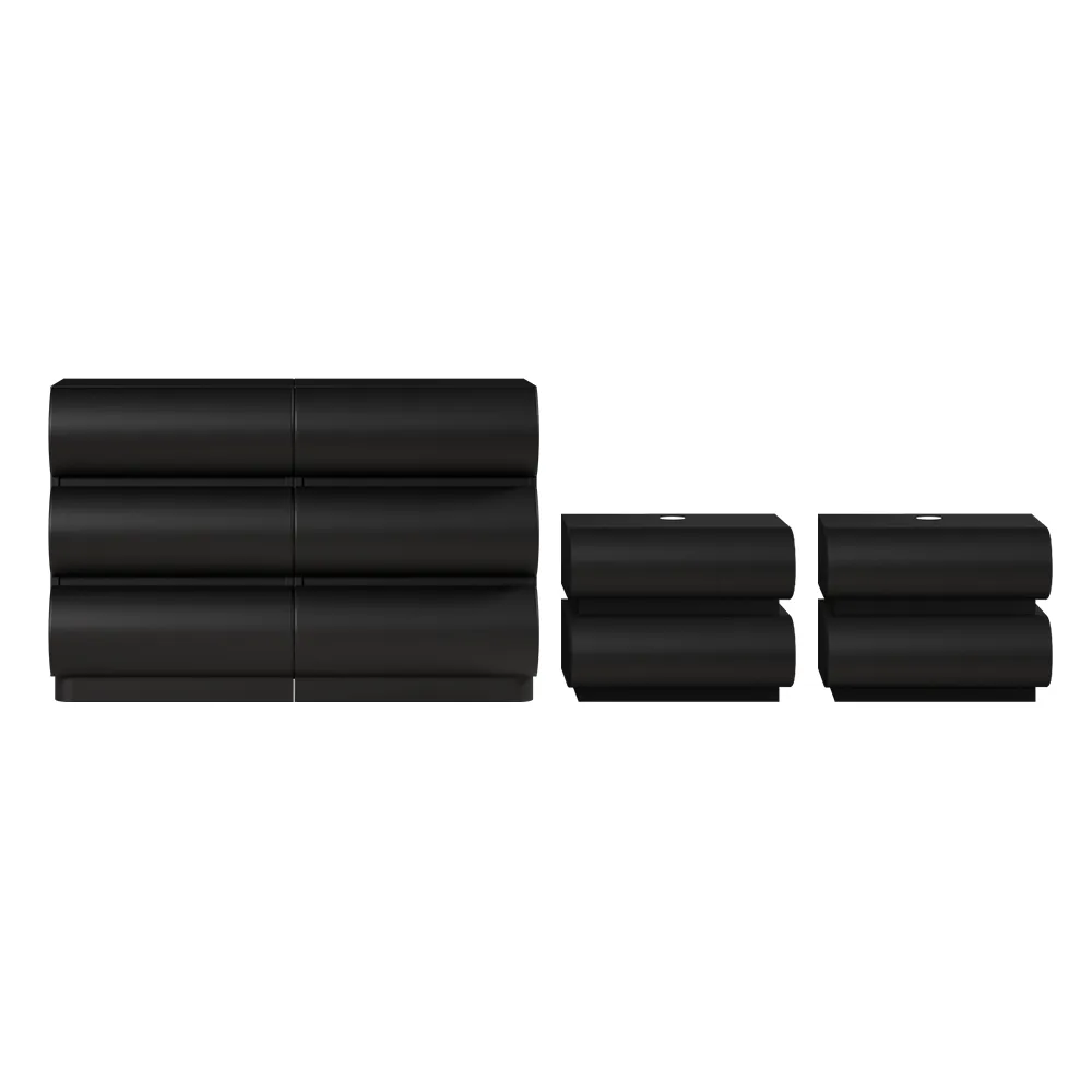 Bedroom Dresser & Nightstands Set Leather — image 9
