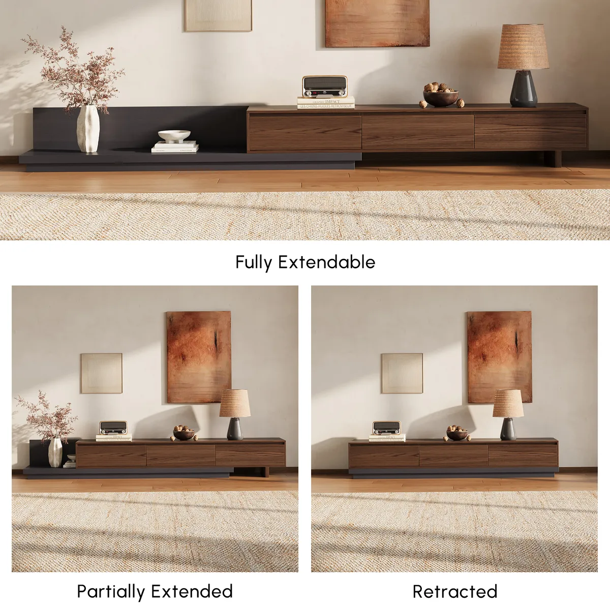 Fero Minimalist Retracted & Extendable TV Stand — image 18