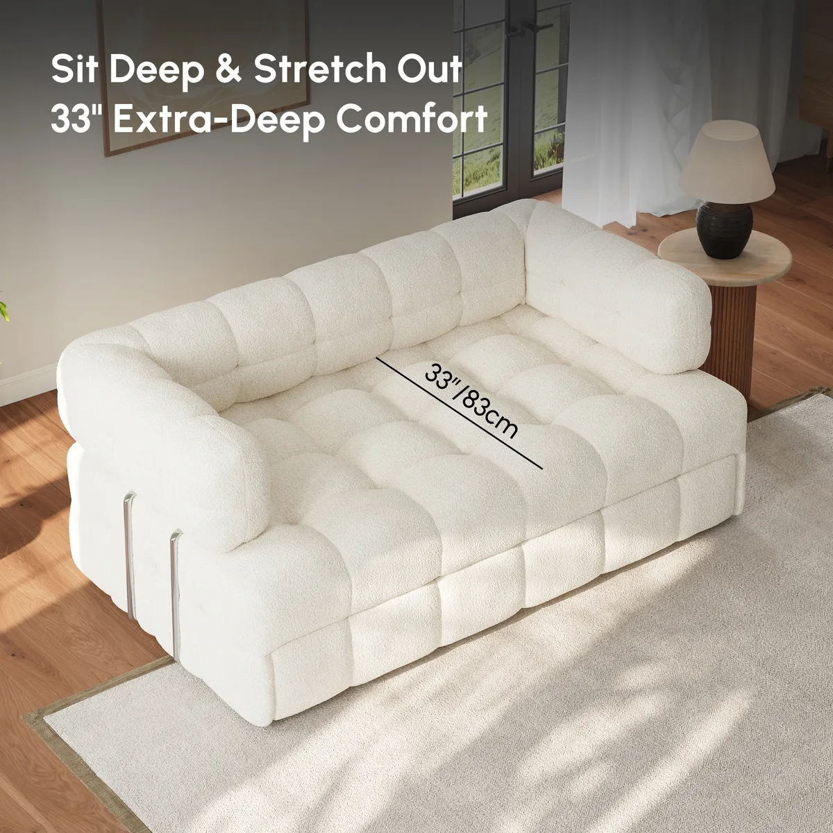 76" Queen Boucle Pull-out Sofa — image 16