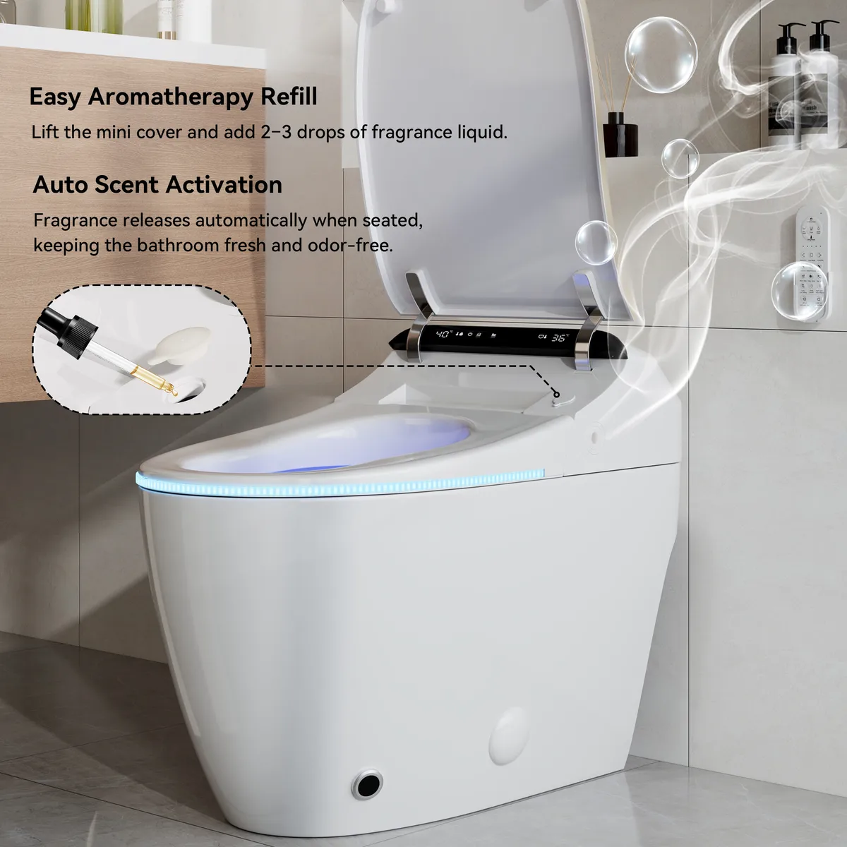 Hynova AX2 Pro Automatic Smart Bidet Toilet with Aromatherapy White 1.28 GPF — image 13