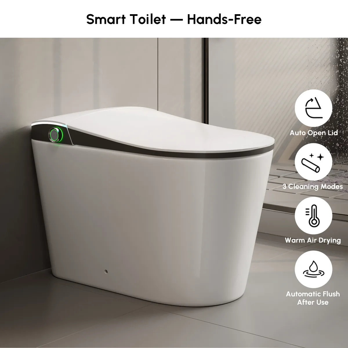 Smart Bidet Toilet with Built-in Tank, Foam Shield & 2-User Memory Nexin C4 Modern Toilet — image 4