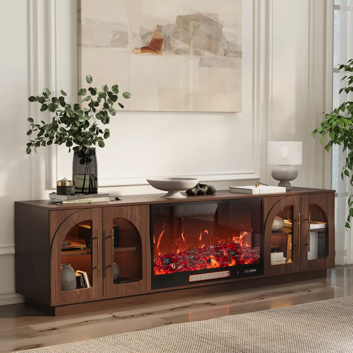 Arune 80" Arched Glass Doors