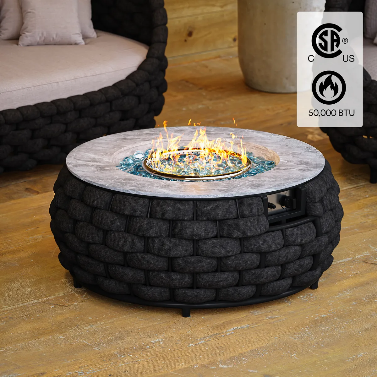 Cocaro Outdoor 27" Propane Smokeless Round Fire Pit Table — image 22