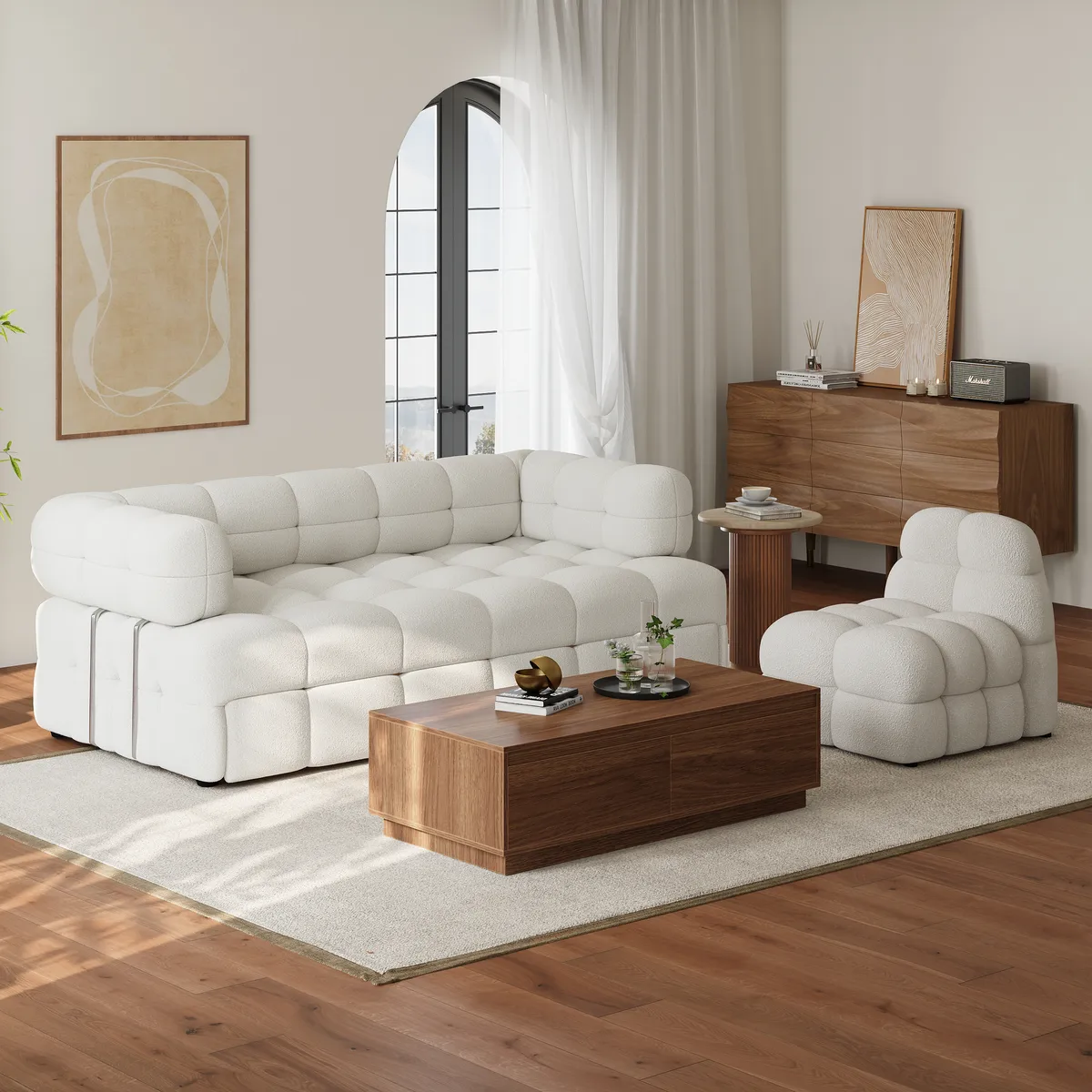 76" Queen Boucle Pull-out Sofa — image 26