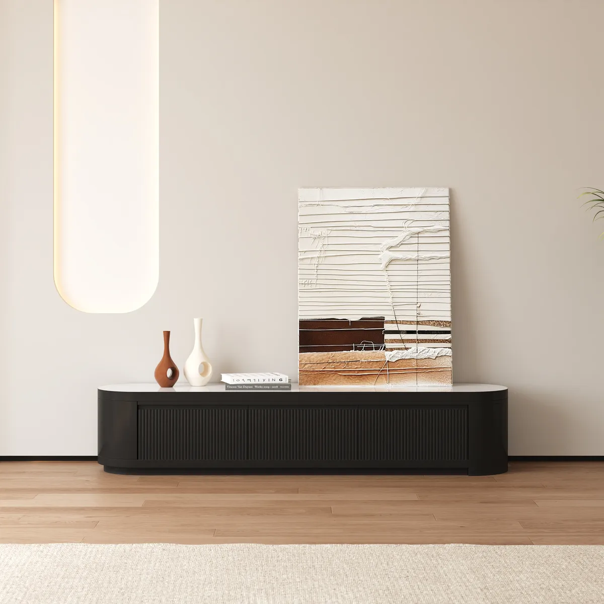 Velar Extendable Sintered Stone Top TV Stand with 3 Drawers(71"-114") — image 6
