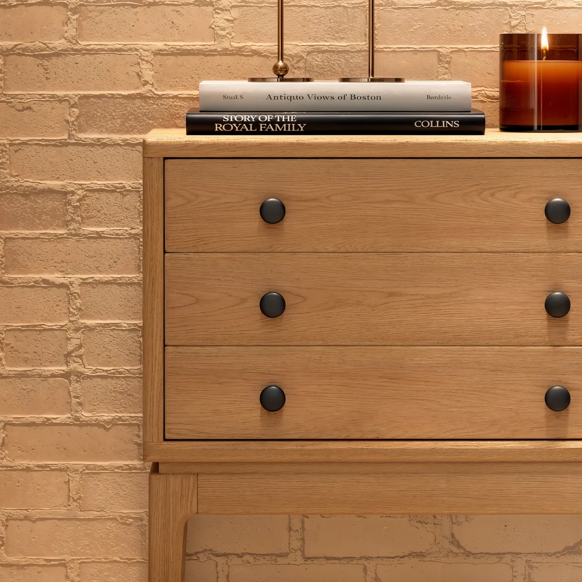 Mid-Century 3-Drawer Chest – Solid Ash Wood in Walnut Finish — image 15