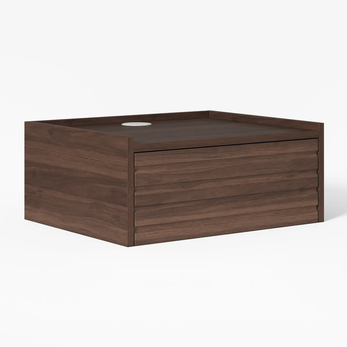 Wooden Floating Nightstand Modern Bedside Table with Charging Station — image 16