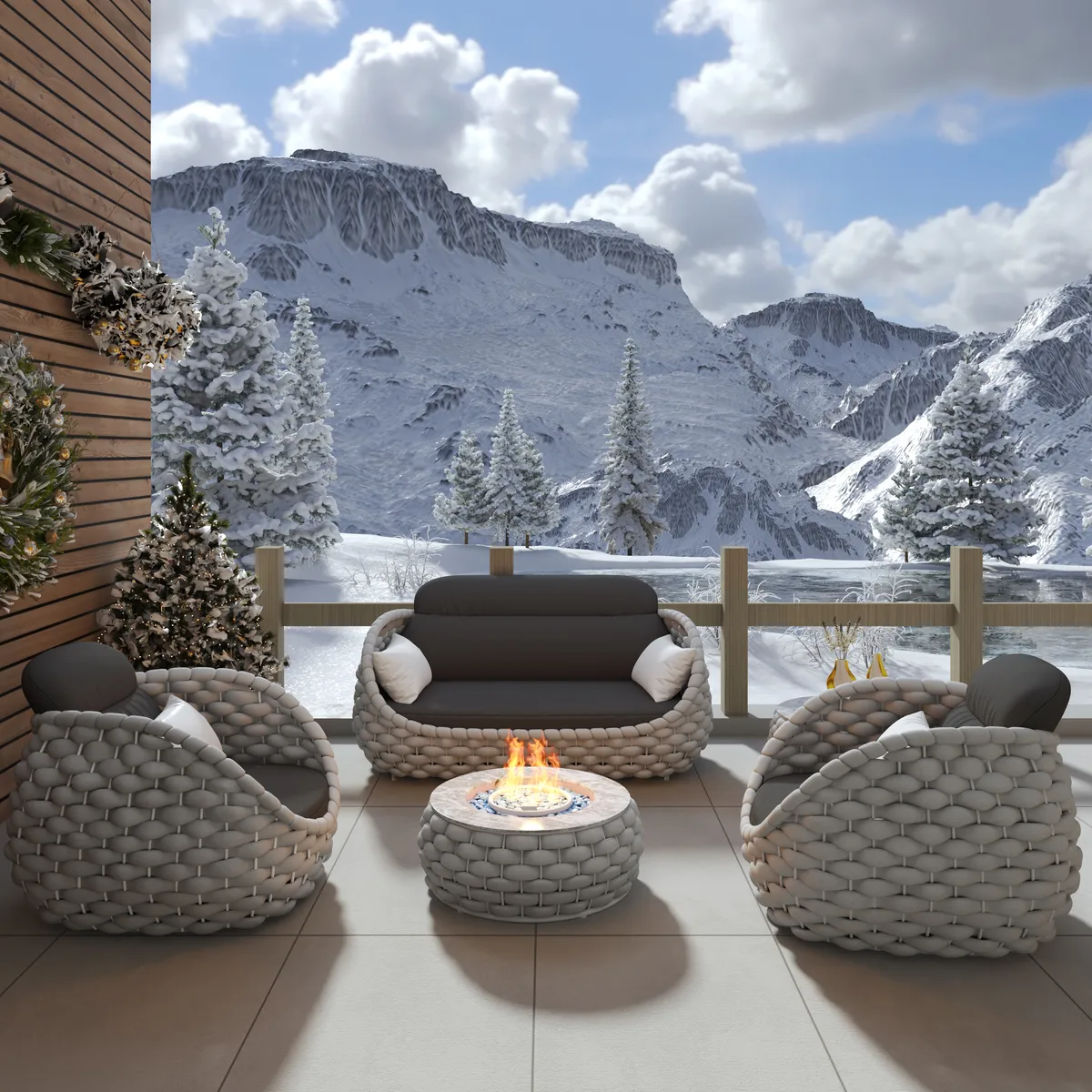Cocaro Outdoor 27" Propane Smokeless Round Fire Pit Table — image 3