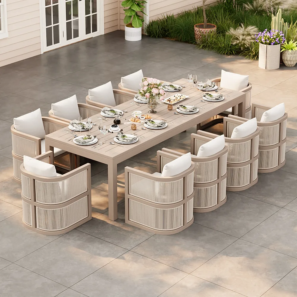 Wevara 7-Piece Outdoor Rope Weave Dining Set with 6 Chairs — image 12