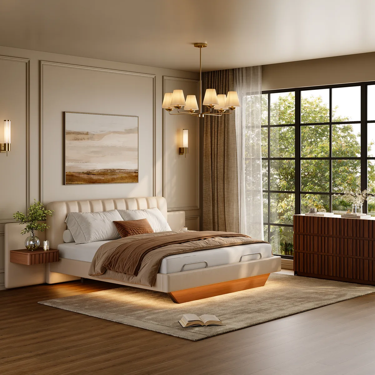 King Genuine Leather Zero Gravity Adjustable Bed Set — image 6