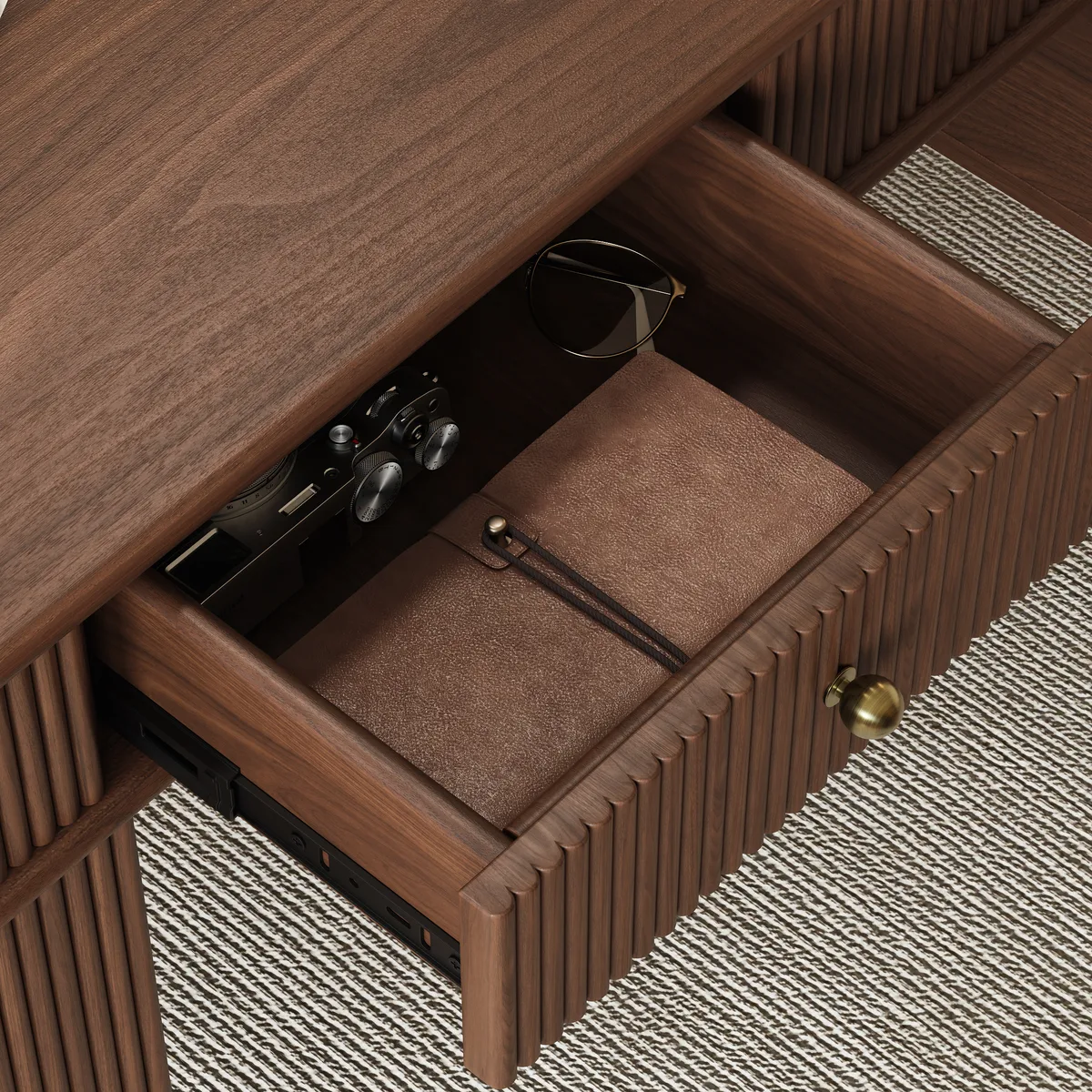 Mid-Century Solid Wood Home Office Desk with 6 Drawers — image 27