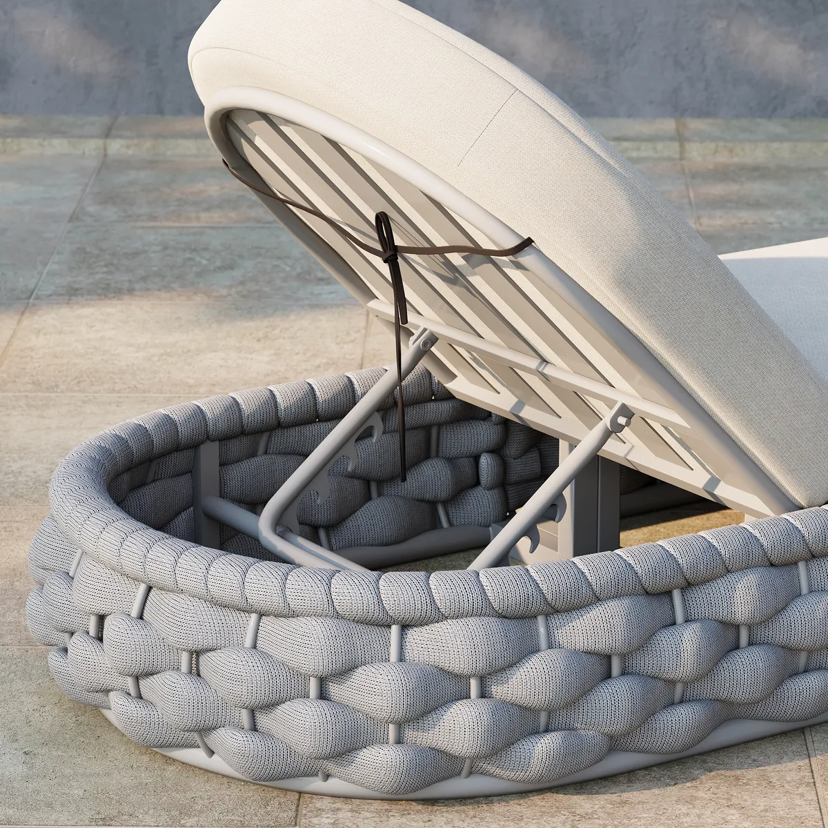 Cocaro Outdoor Aluminum & Rope Weave Adjustable Chaise Lounge — image 25