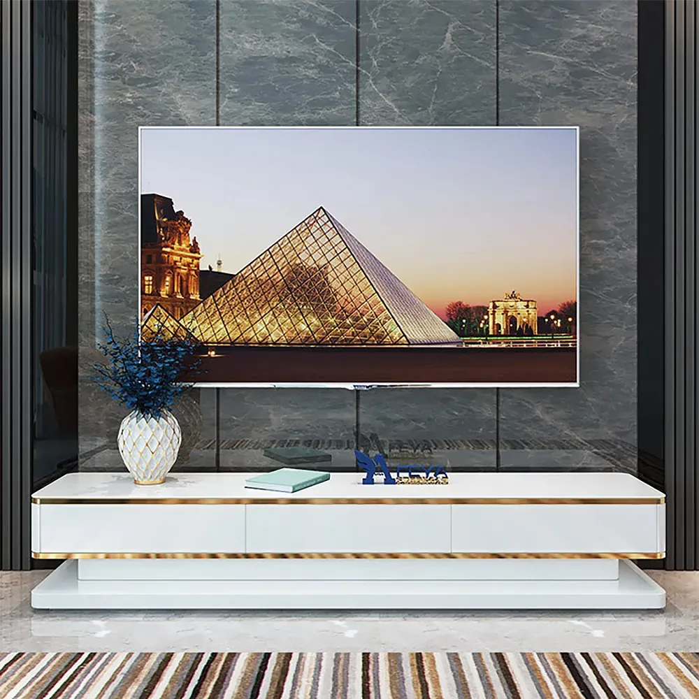Gapn 78.7" Black TV Media Console with 3 Drawers Tempered Glass for TVs Up — image 12