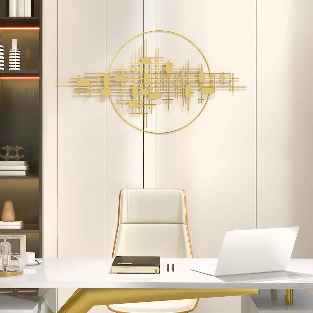 3D Modern Big Gold Wall Decor For Living Room Unique Decorative Metal Home Hanging Art — image 5