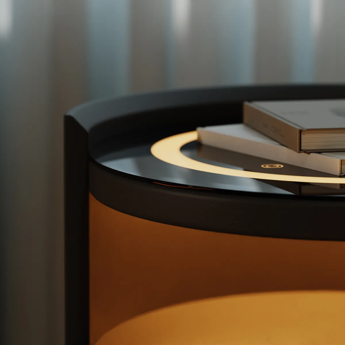 Modern Saddle Leather Smart LED Nightstand — image 11