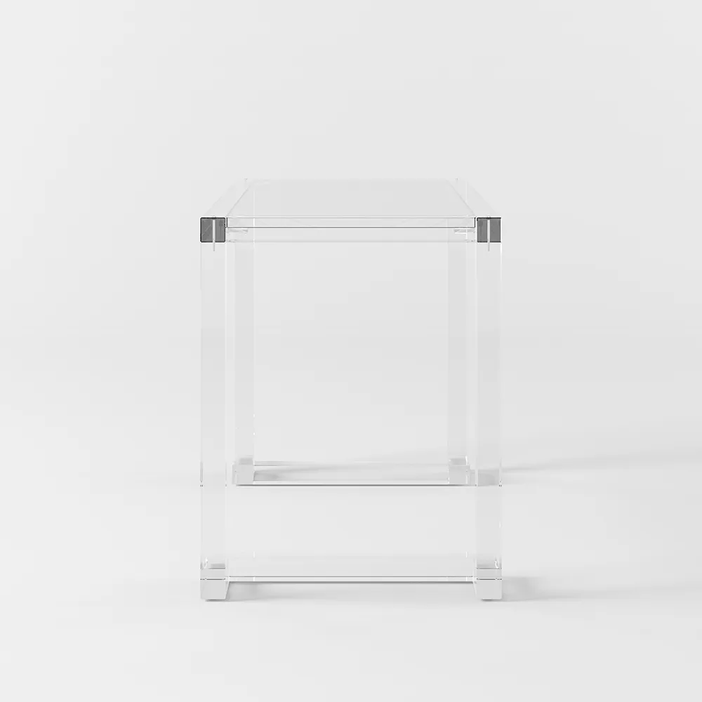 Savea 47.2" Modern Clear Tempered Glass Straight Desk — image 9