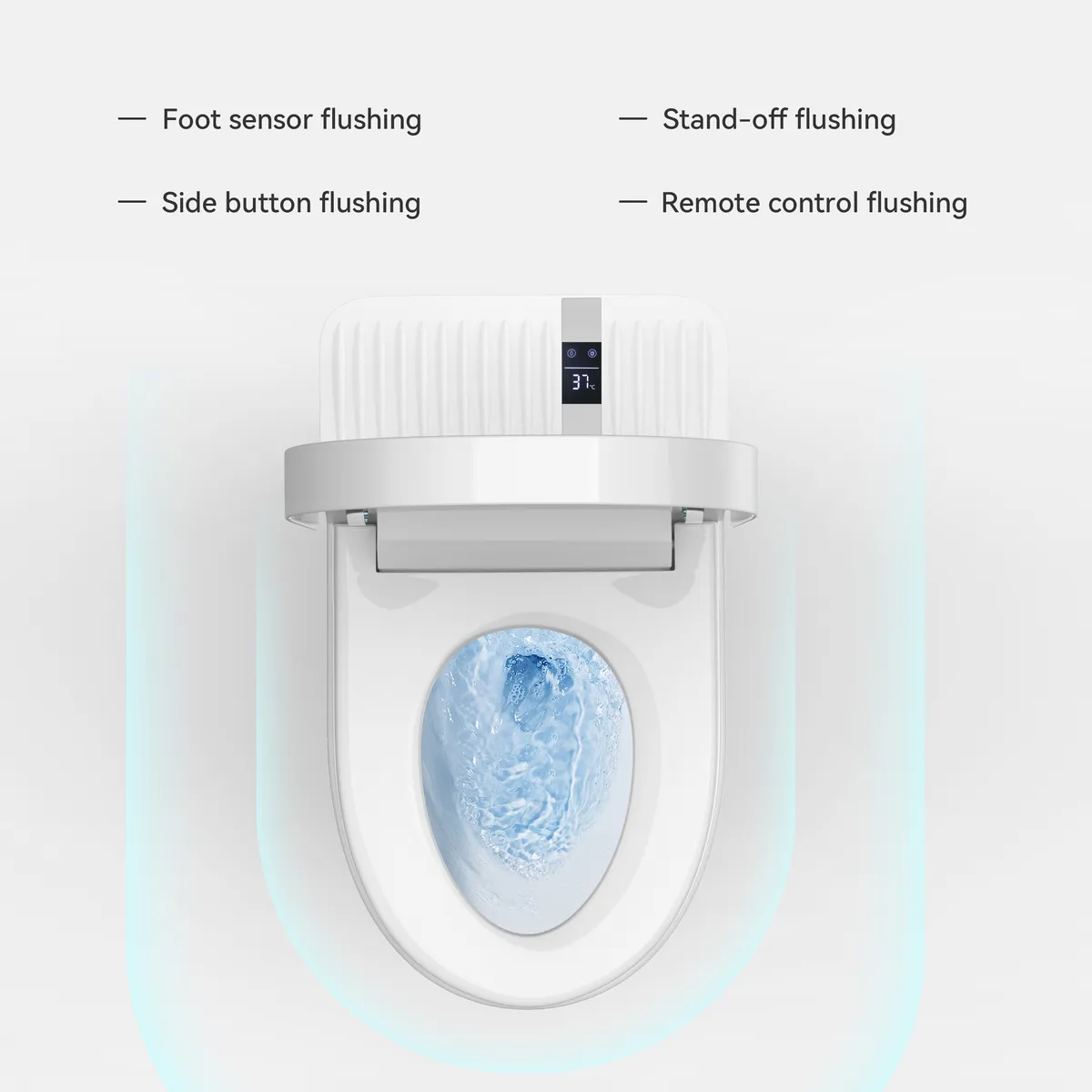 Automatic One-Piece Smart Toilet Elongated Floor Mount 1.32 GPF Bidet Toilet Glowin K1 — image 3