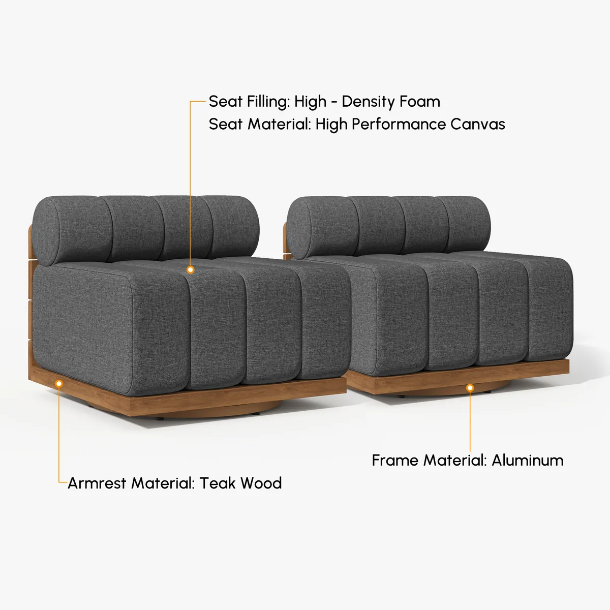 Resaro Teak Outdoor Swivel Chair Dark — image 19