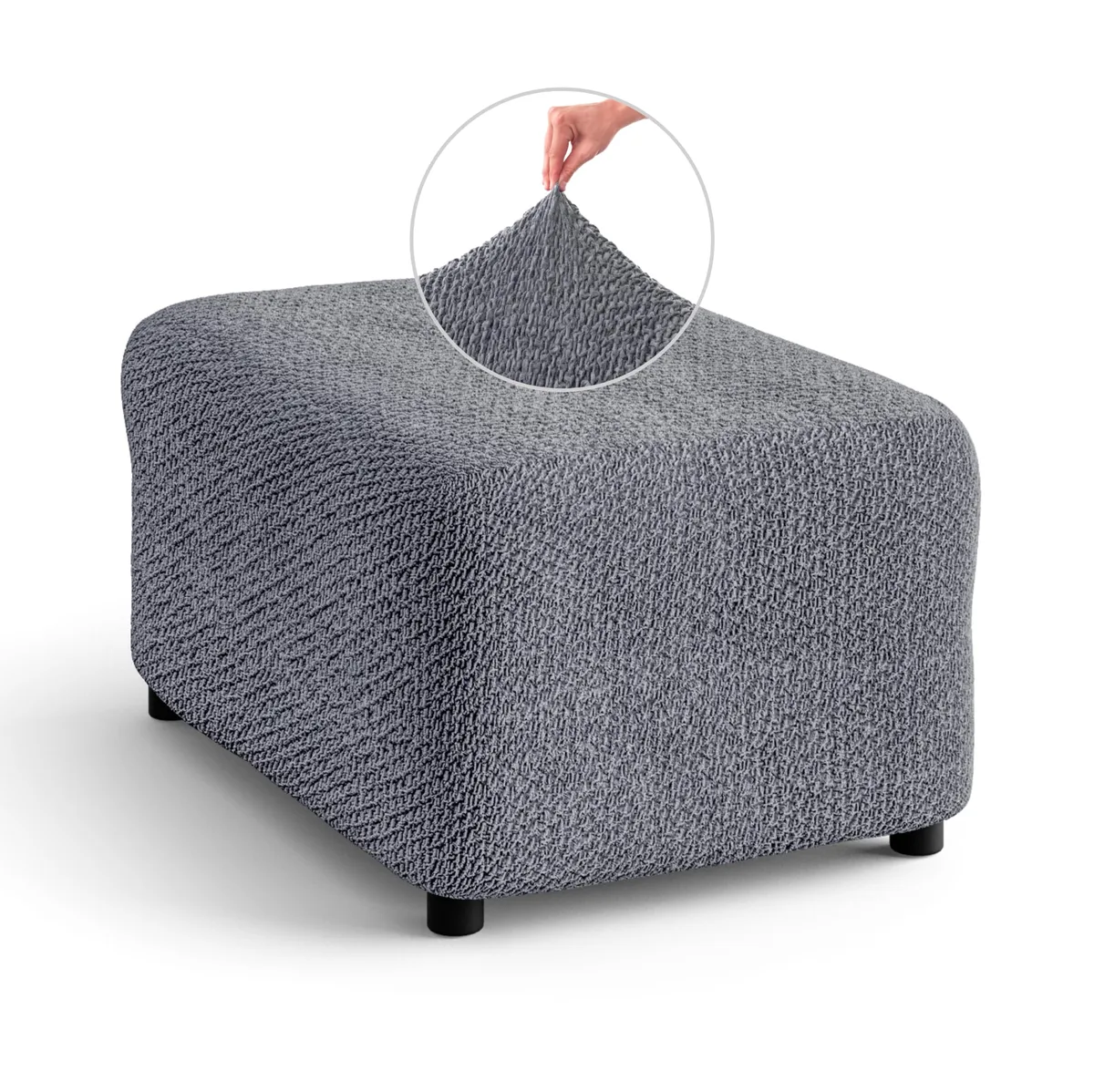 Ottoman Slipcovers - 1-Piece Furniture Protector - Form Fit, Machine Washable -VelvetCollection — image 5