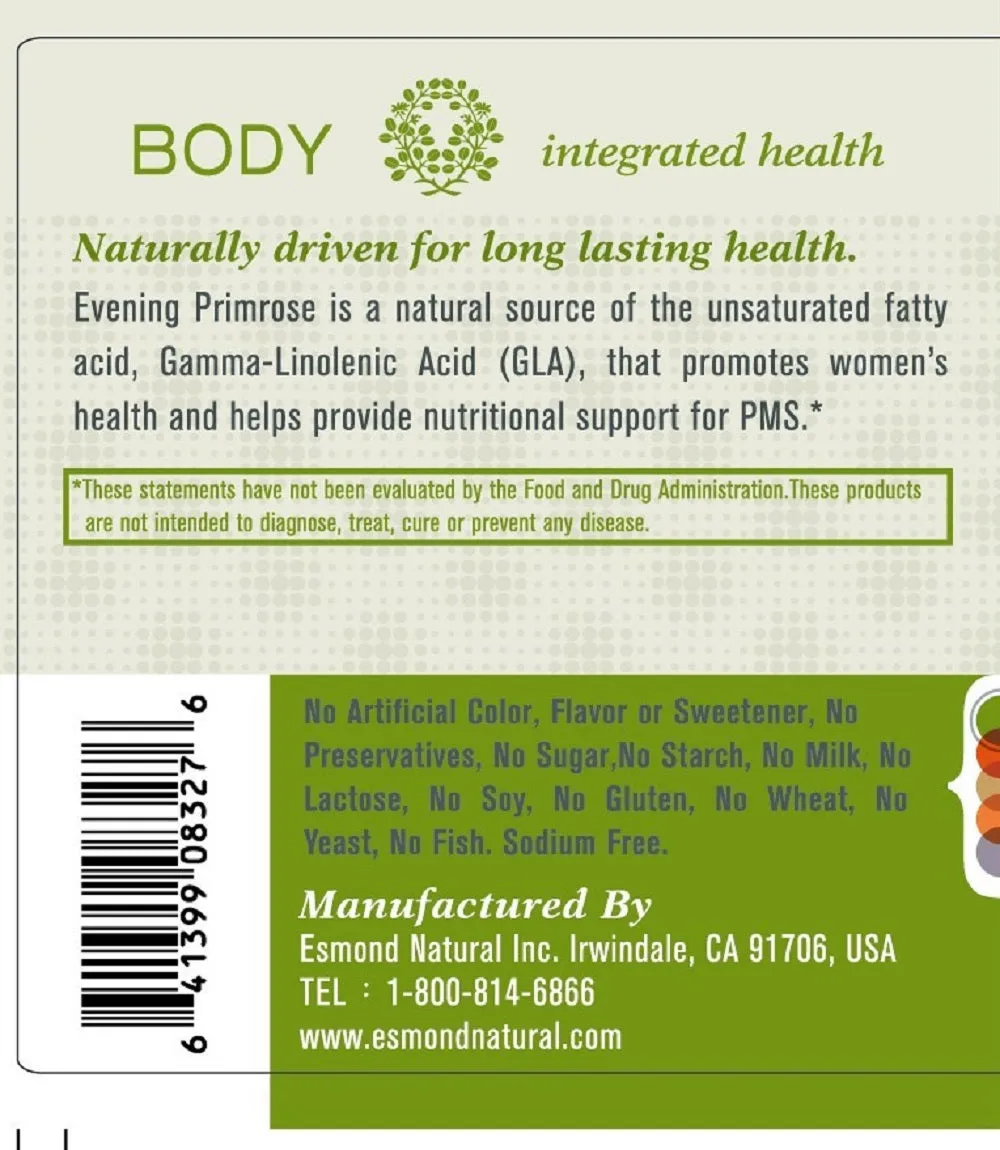 Evening Primrose Oil (Promotes Women Health, Natural Support for Women PMS), USA, FDA, GMP, NPAC-1000mg, 60 Softgels — image 3