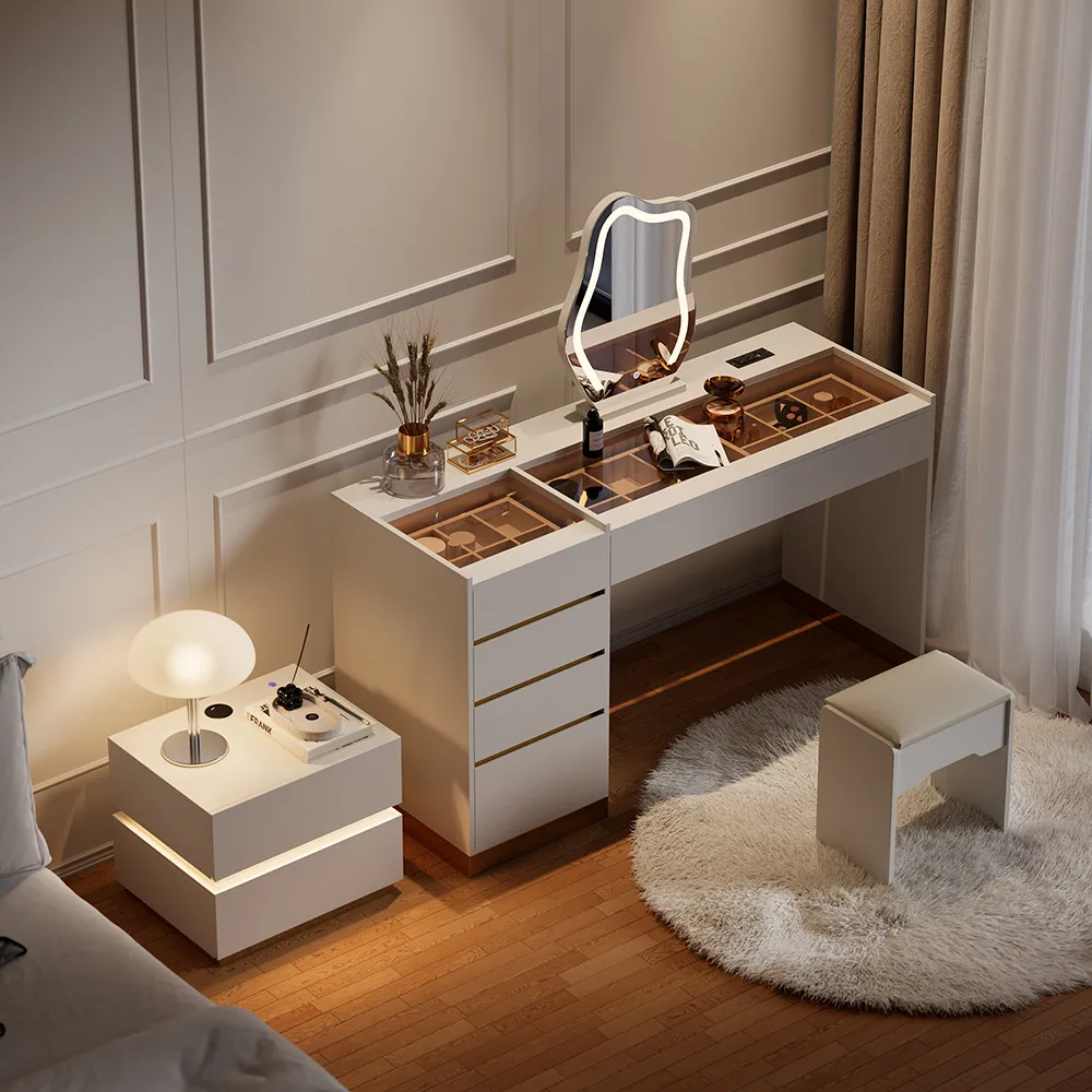 Bedroom Nightstands & Vanity Desk Set 2 LED — image 2