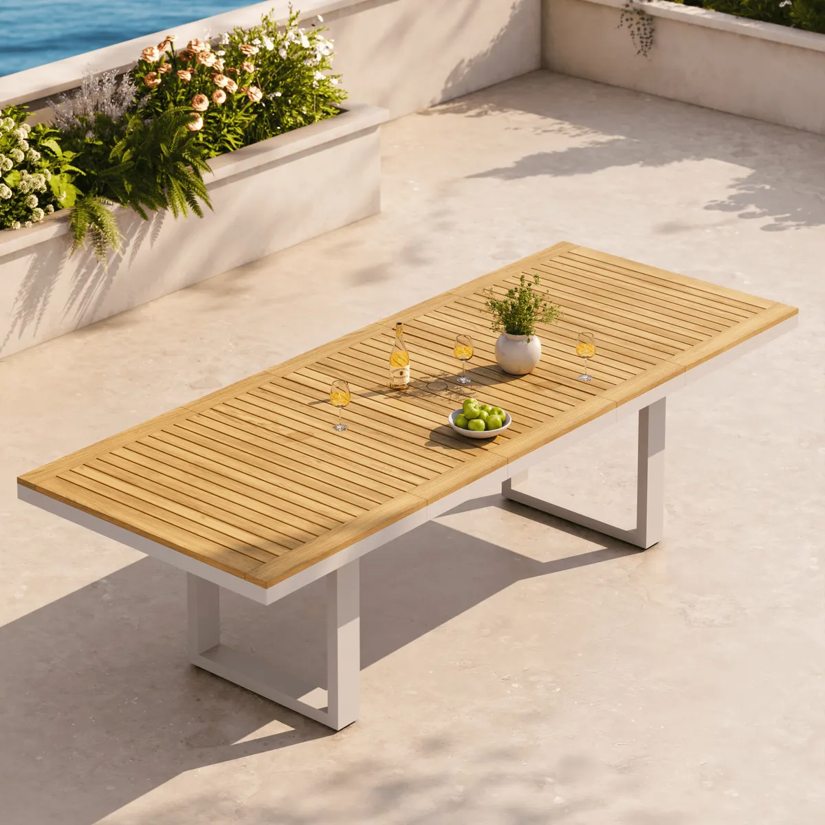 Tevara Outdoor Extendable Teak & Aluminum Dining Table — image 17