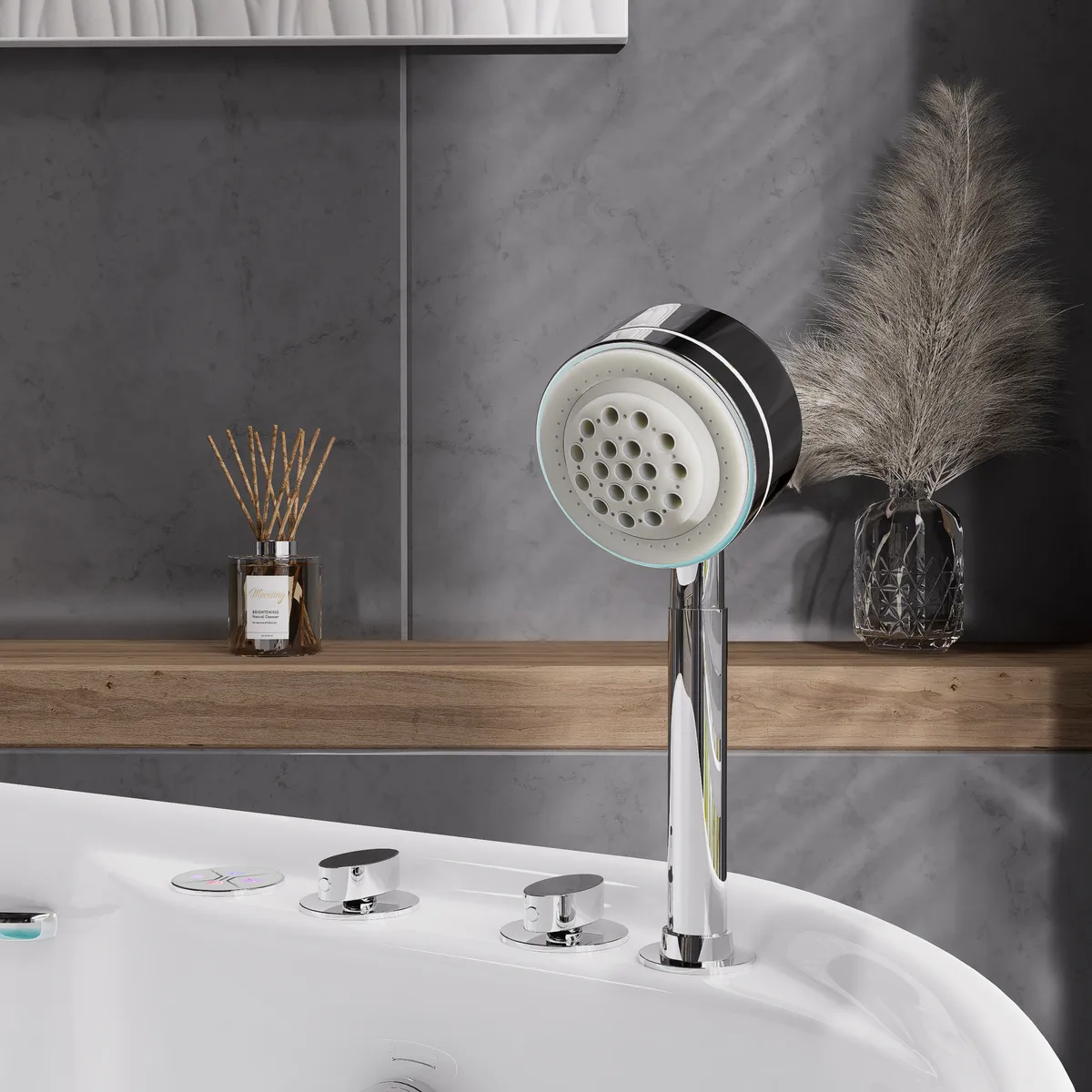39" Deep Whirlpool Bathtub oval Acrylic Jetted with Thermostat Control Modern — image 9