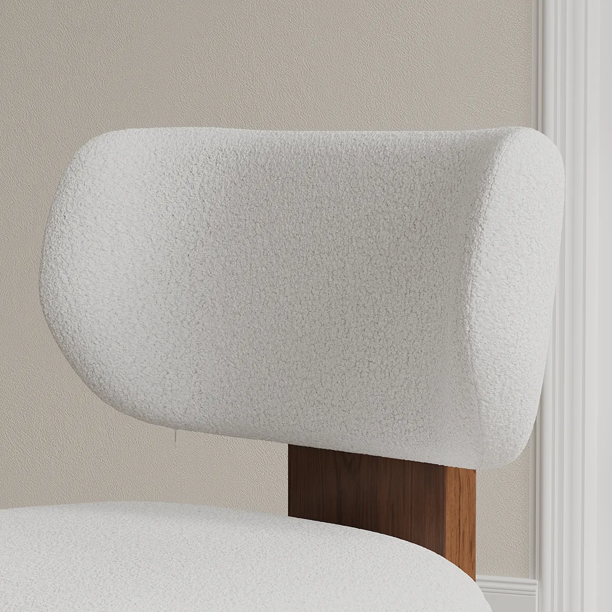Mid-Century Wood Dining Chairs Curved Backrest Armless Design Modern — image 6