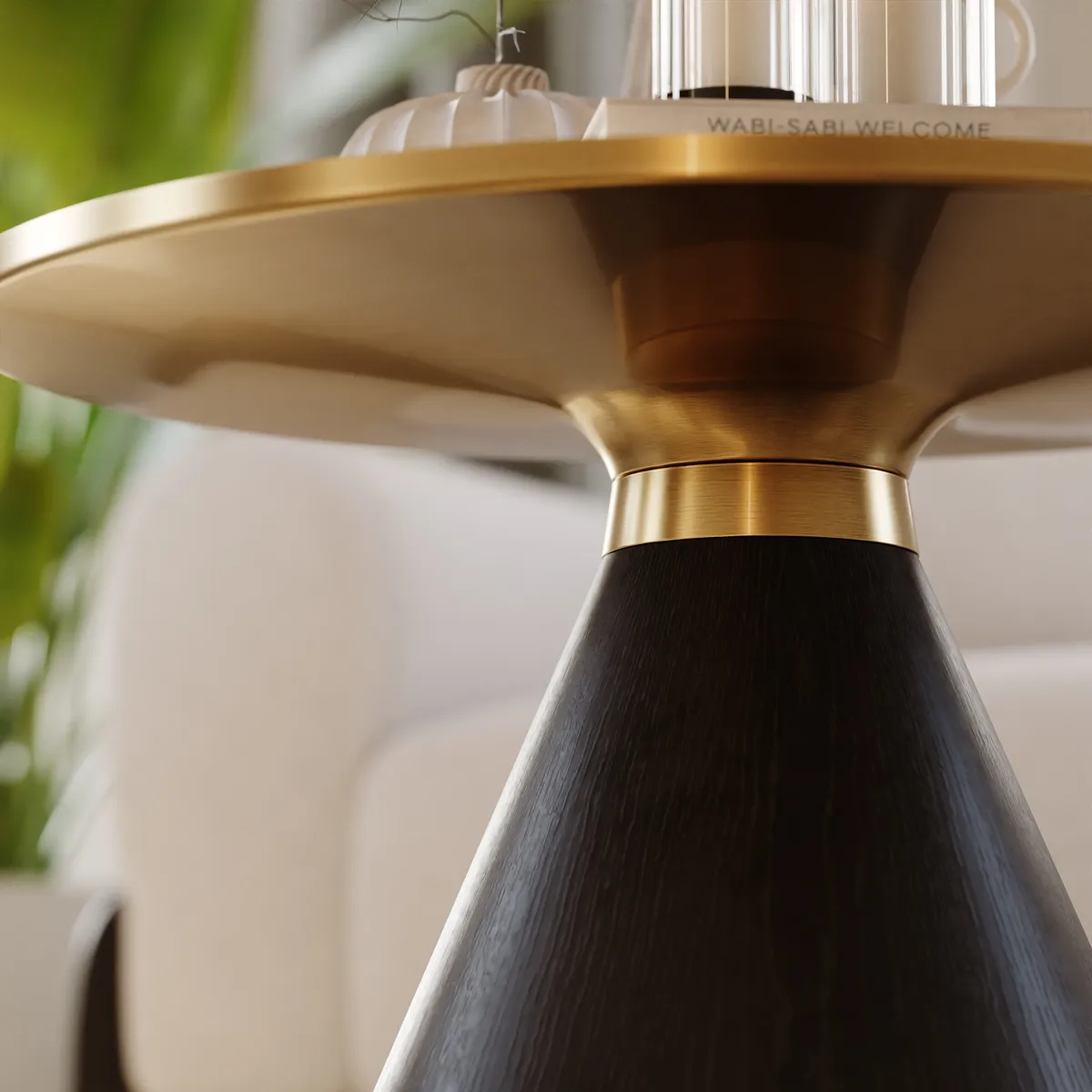 Sintered Stone Round Coffee Table Modern Black Living Room Furniture — image 9