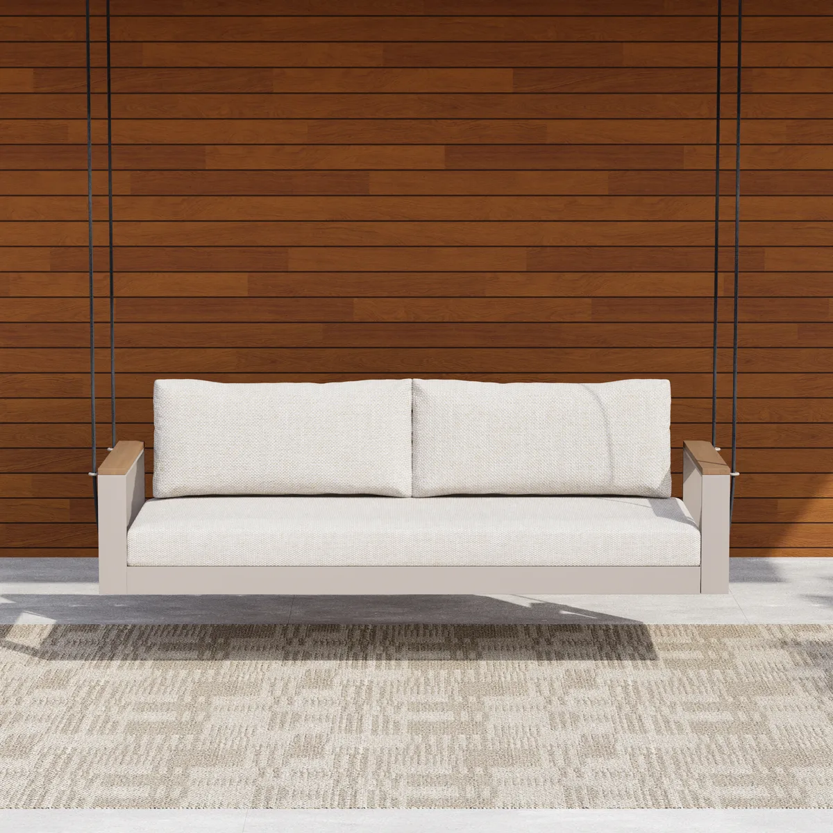 Tevara Outdoor Swing Sofa in Sand with Cushion & Black Cover — image 14