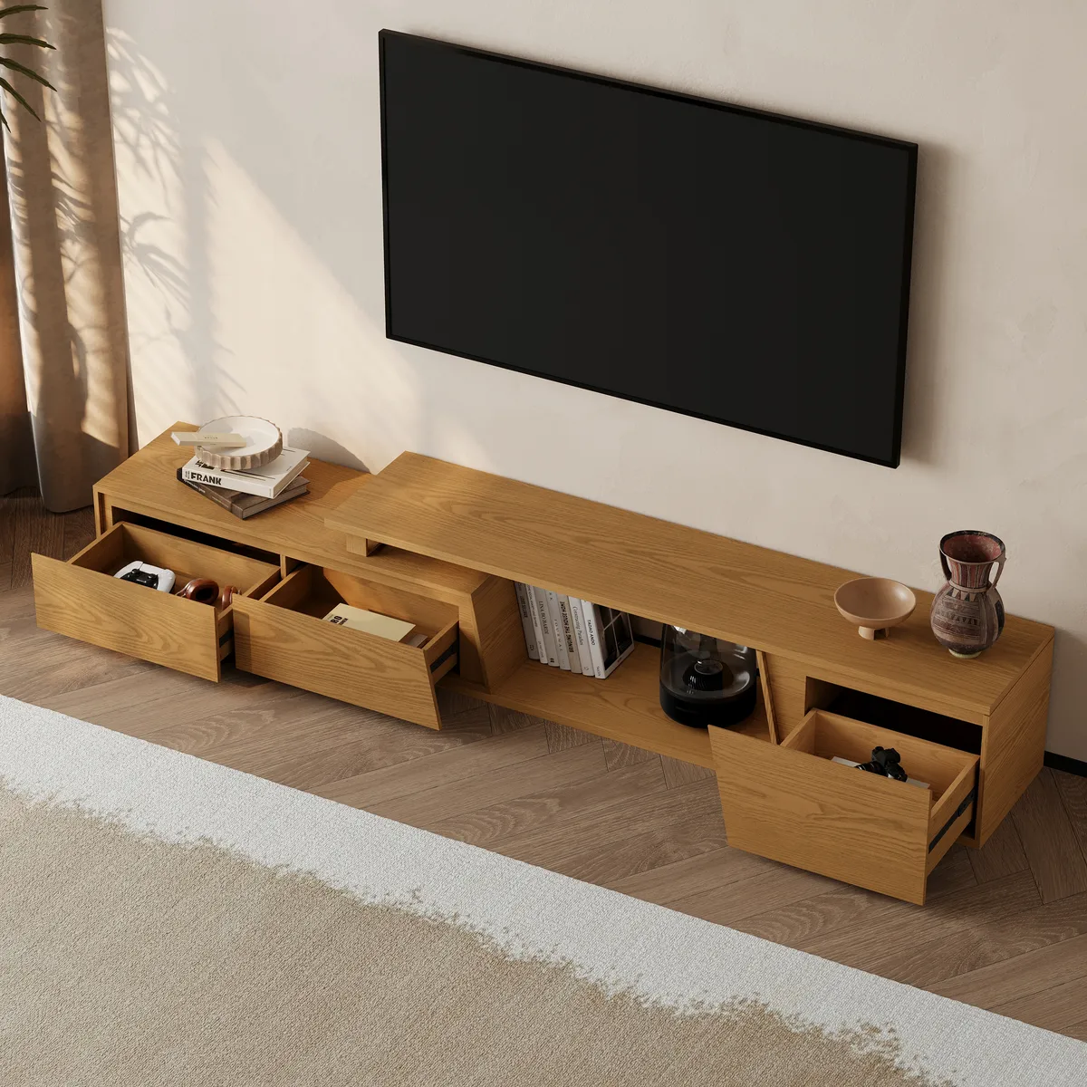 Fero Mid Century Extendable TV Stand & Block Coffee Table Set — image 23