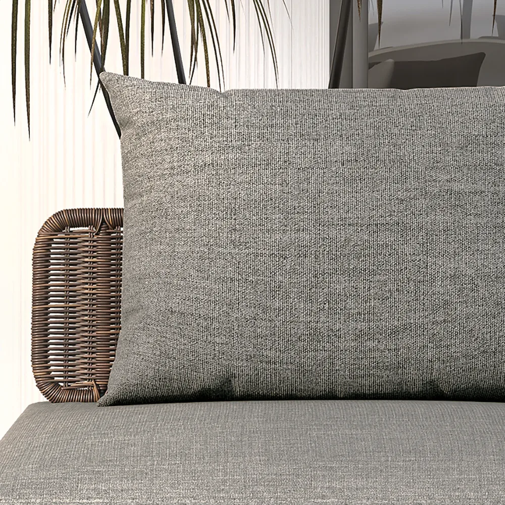 8 PCS L Shaped Outdoor Sectional Sofa Set with Coffee Table Modern Yard & Patio Furniture for 6 Person in Gray Cushion & Pillow Included — image 8