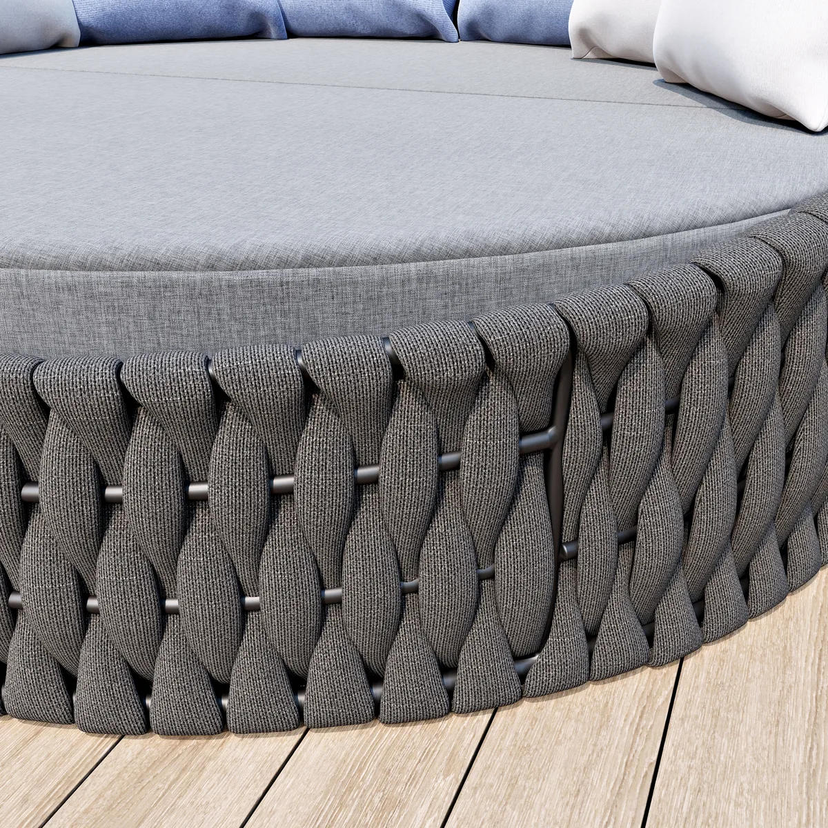Cocaro Round Garden Polyrattan Sun Island with Roof and Weatherproof Cover — image 19