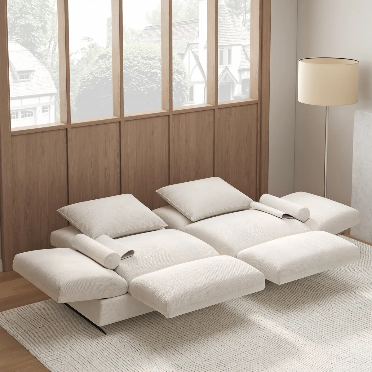 84" Rotatable Convertible Sleeper Sofa Cotton & — image 2