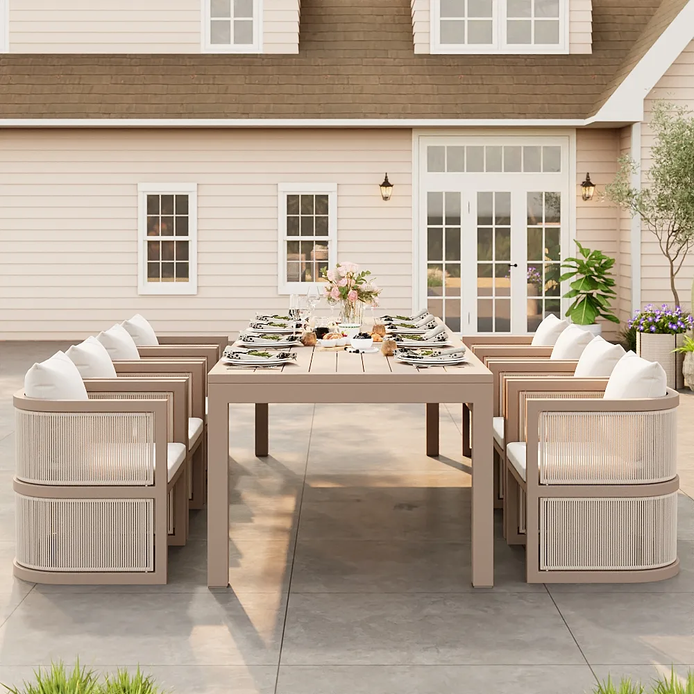 Wevara 7-Piece Outdoor Rope Weave Dining Set with 6 Chairs — image 14