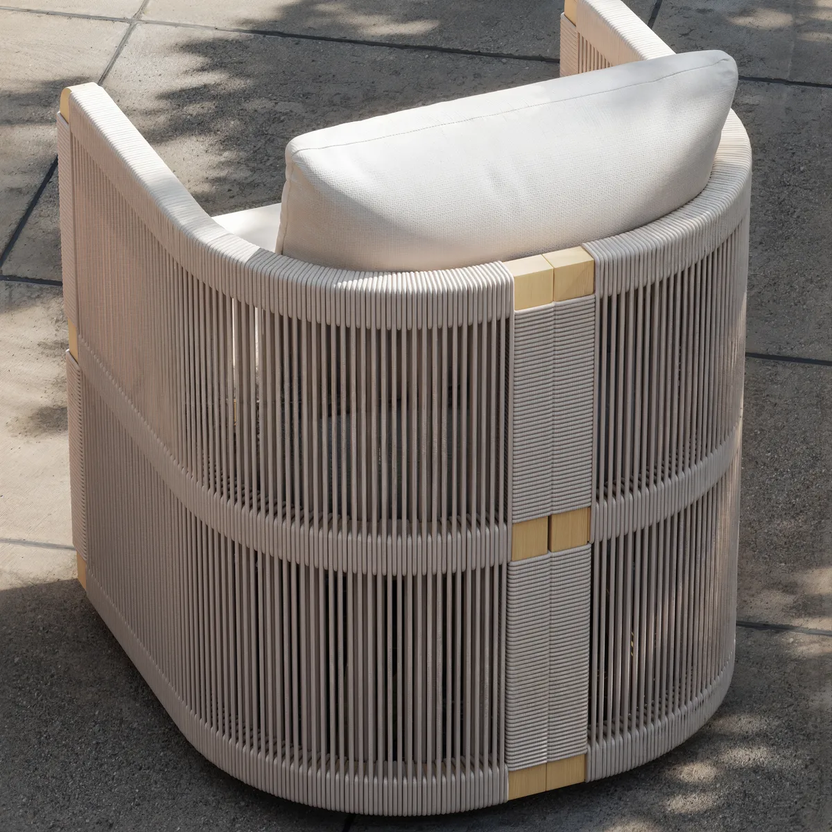Costra Outdoor Aluminum & Rope Weave Swivel Dining Chairs — image 9