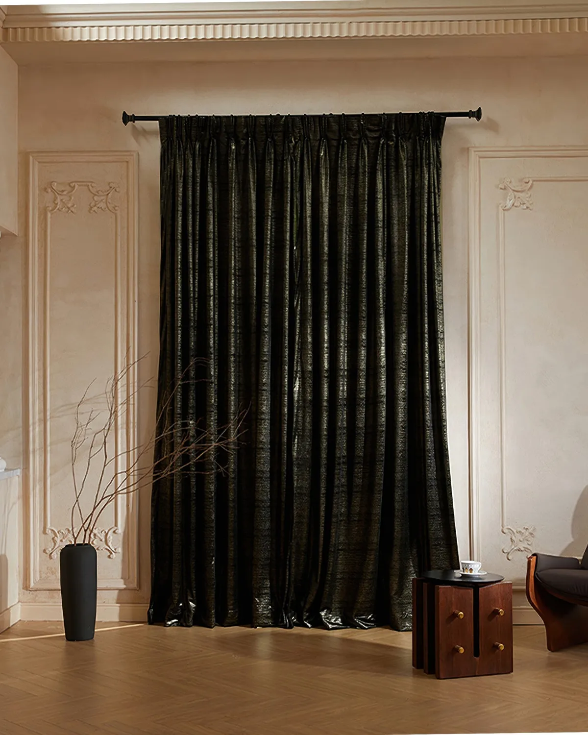 Rome 4 Layers Foil 100% Blackout Anti-Dust Velvet Custom Curtain Printed Heavyweight Soundproof Thermal