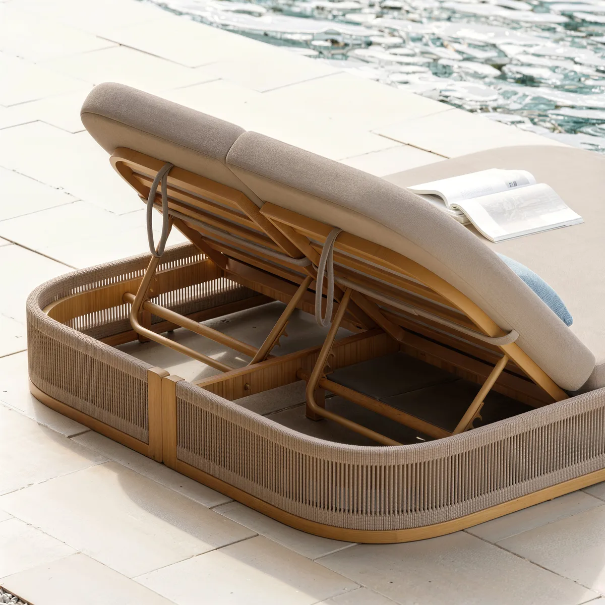 Costra Outdoor Aluminum & Rope Weave Reclining Chaise Lounge — image 20