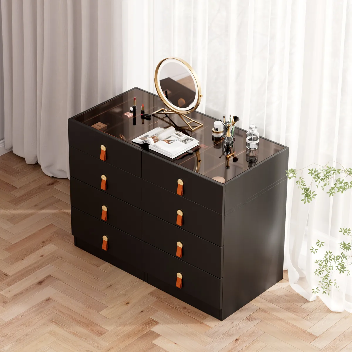 Extendable Makeup Vanity with Jewelry Storage Retractable — image 14
