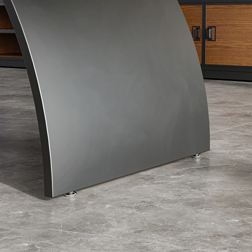 70.9" Industrial Black Rectangular Writing Desk & Office Desk Chair Set High Back — image 14