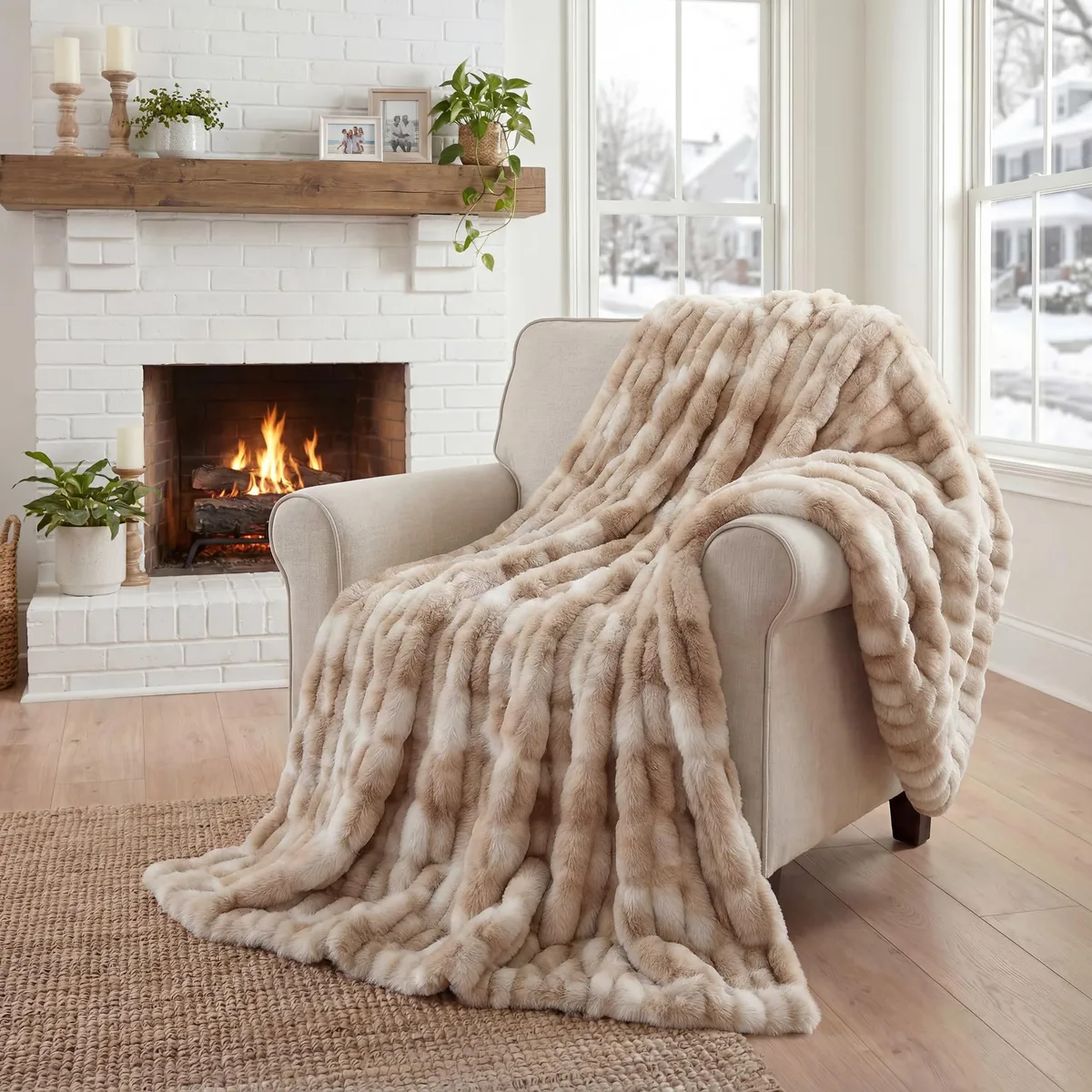 Mamma Mia Covers Faux Fur Throw Blanket – Super Soft and Cozy Fluffy Fleece – 50"x60" Midweight Fuzzy Plush Blanket for Couch and Bed