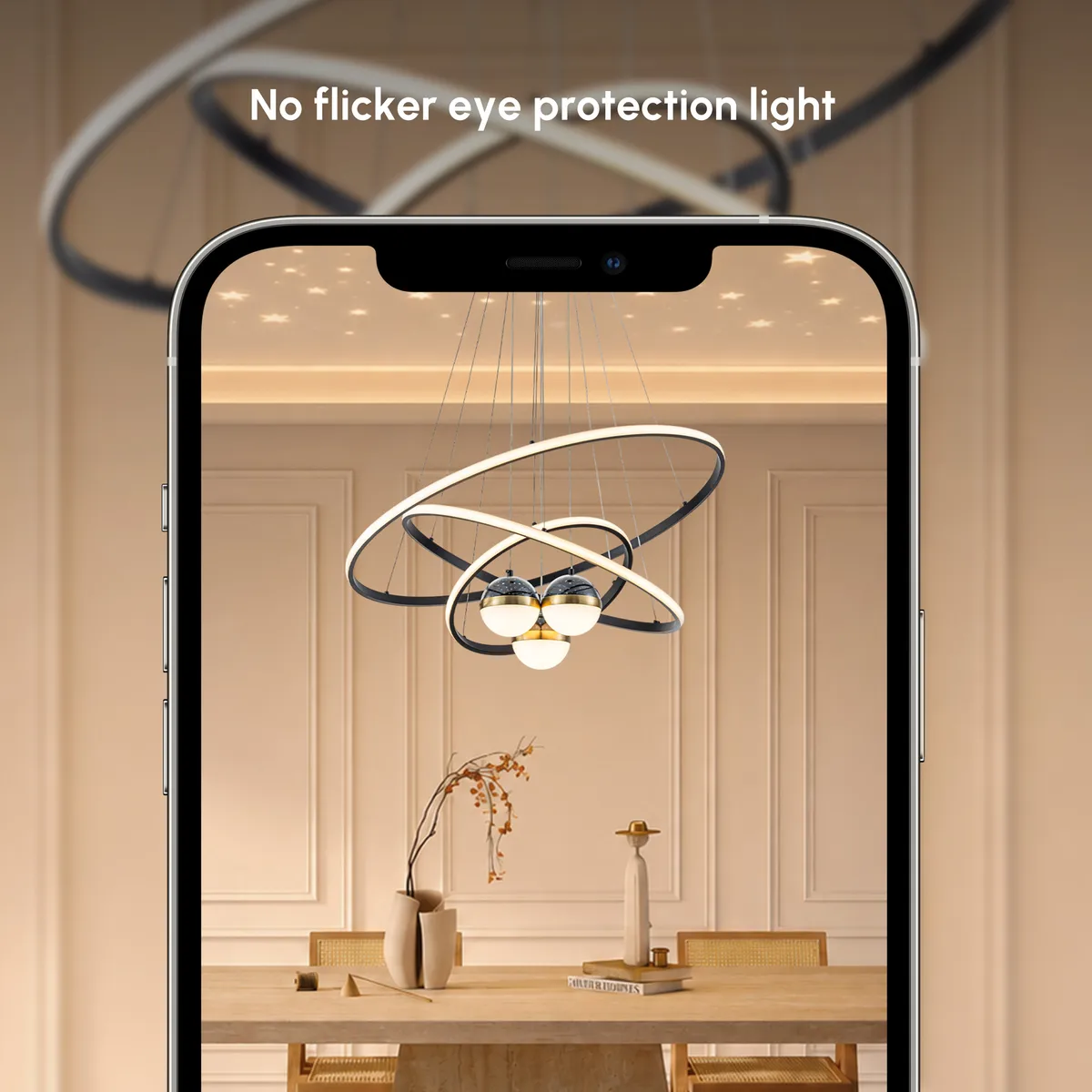 24" 5-Light LED Chandelier with Starry Projection, Dimmable & Adjustable — image 16