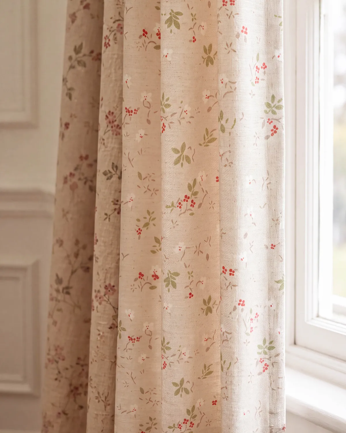 Whisper Linen Blend Floral Patterned Custom Curtain — image 3