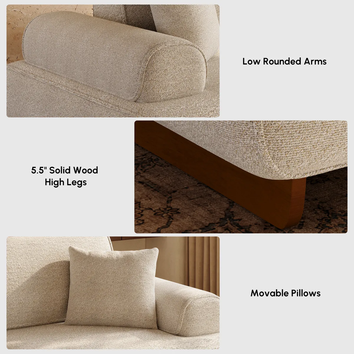 Performance Chenille Adjustable Backrest Sofa — image 7