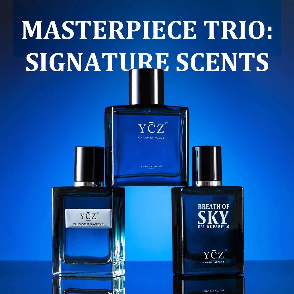 3 Pack Men's Cologne Gift Set, Ocean Sky Club, 1.7 Fl Oz Each Woody Citrus Cologne, Long Lasting Perfume, Ginger, Mint, Lemon, Cedarwood, Gift Box, Daily, Office. — image 3