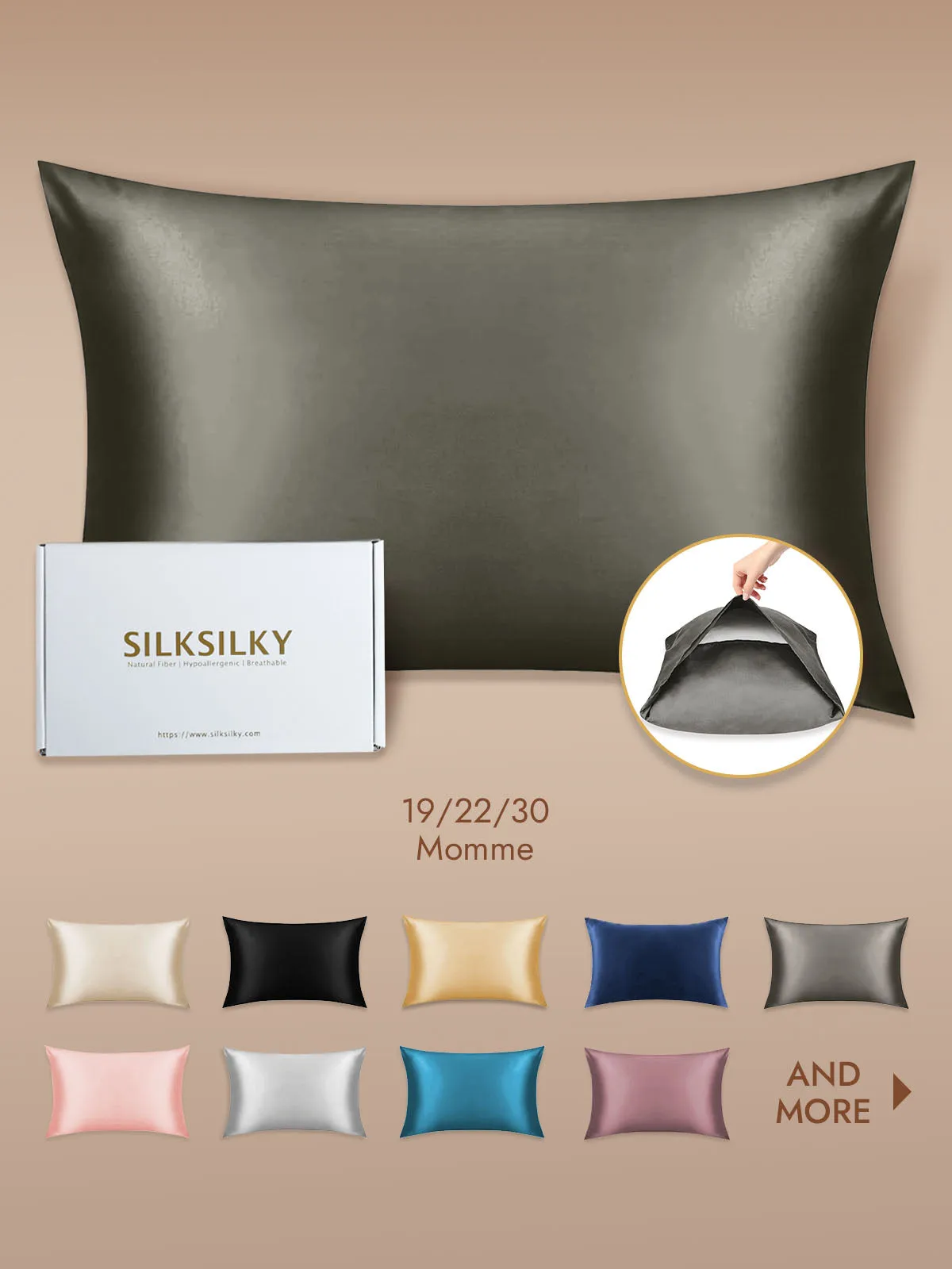 100% Mulberry Silk Pillowcase with Envelope Closure