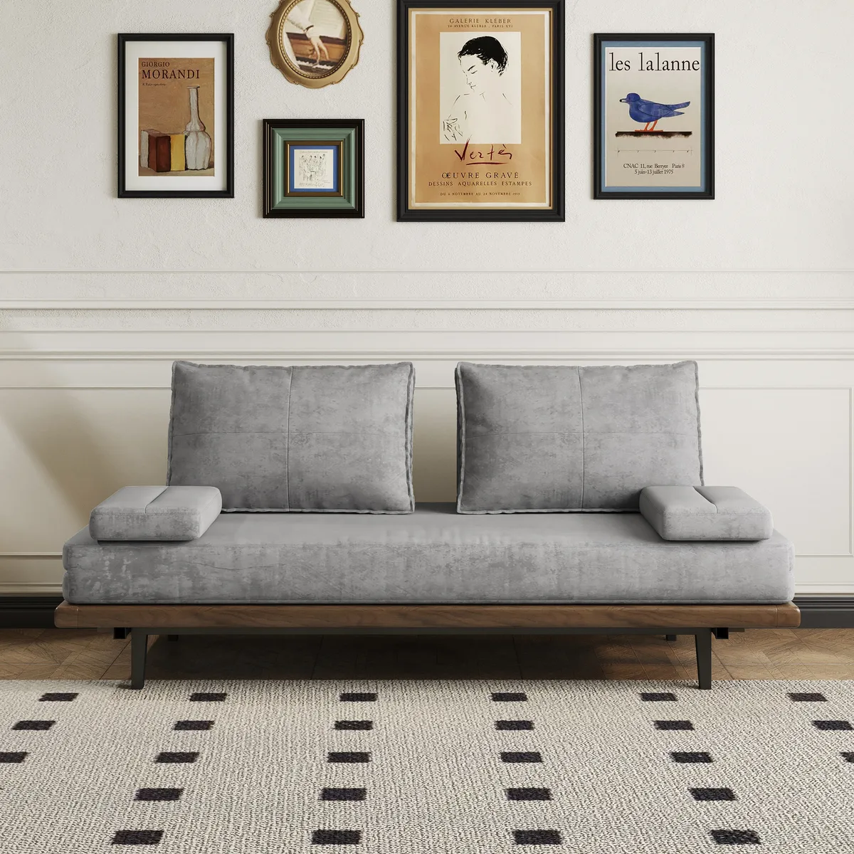 Full Size Daybed Futon Bed Cotton & Linen Convertible Sofa Bed — image 13